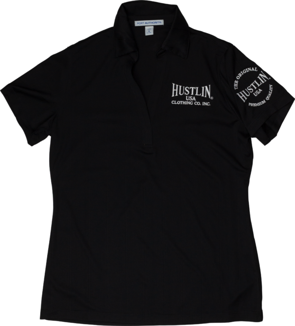 Hustlin USA - Ladies Black Polo